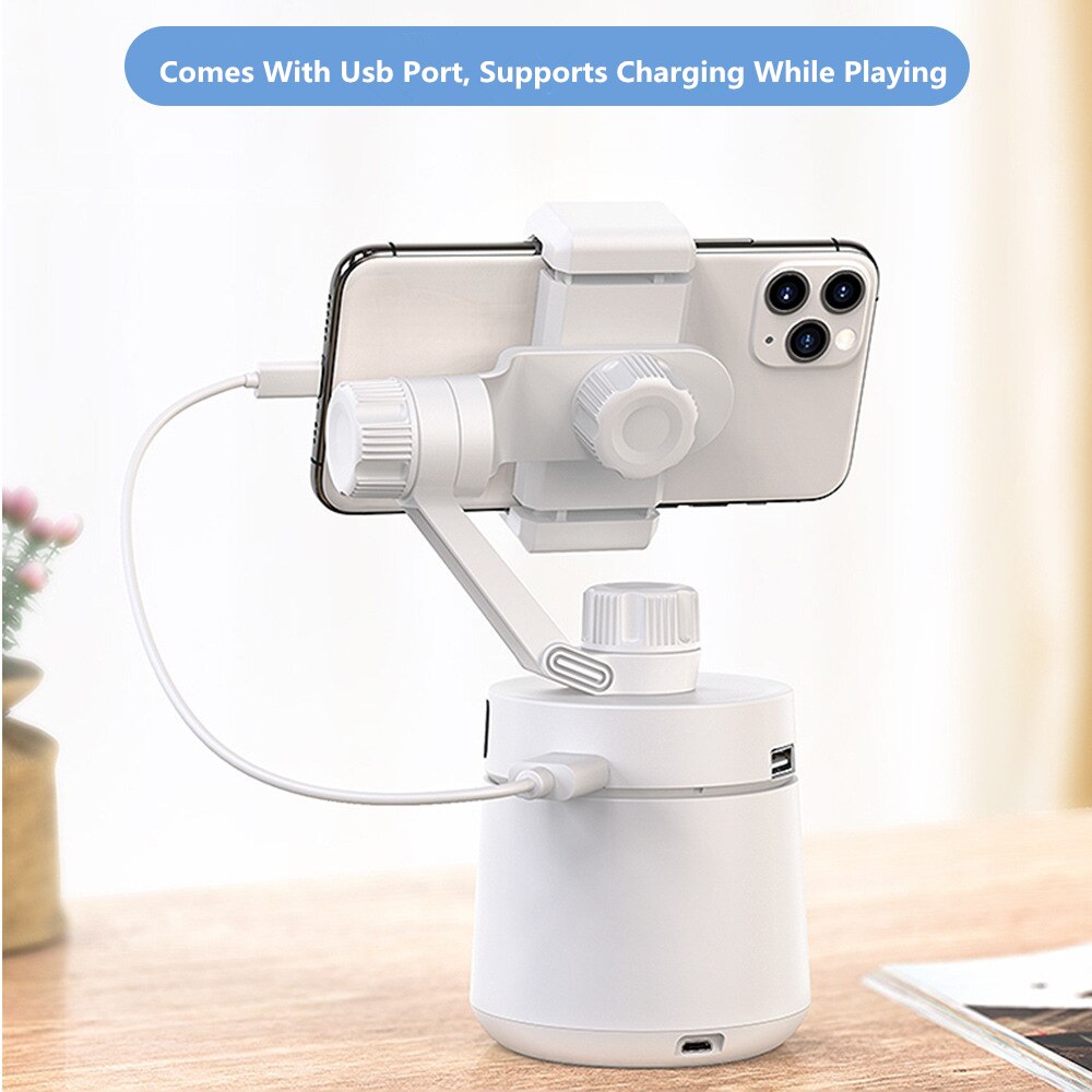 360° Face Tracking Gimbal Stabilizer - Smartphone Holder with Tripod - Bluetooth Remote Control - 1500mAh Battery