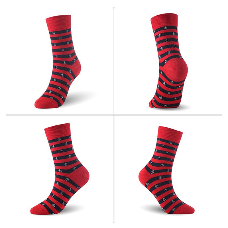 Katoen mannen sokken ontdaan anker man zachte sokken 6 paren/partij K SIZE 7-11 EUR MAAT 40-46 1001 VKMONY