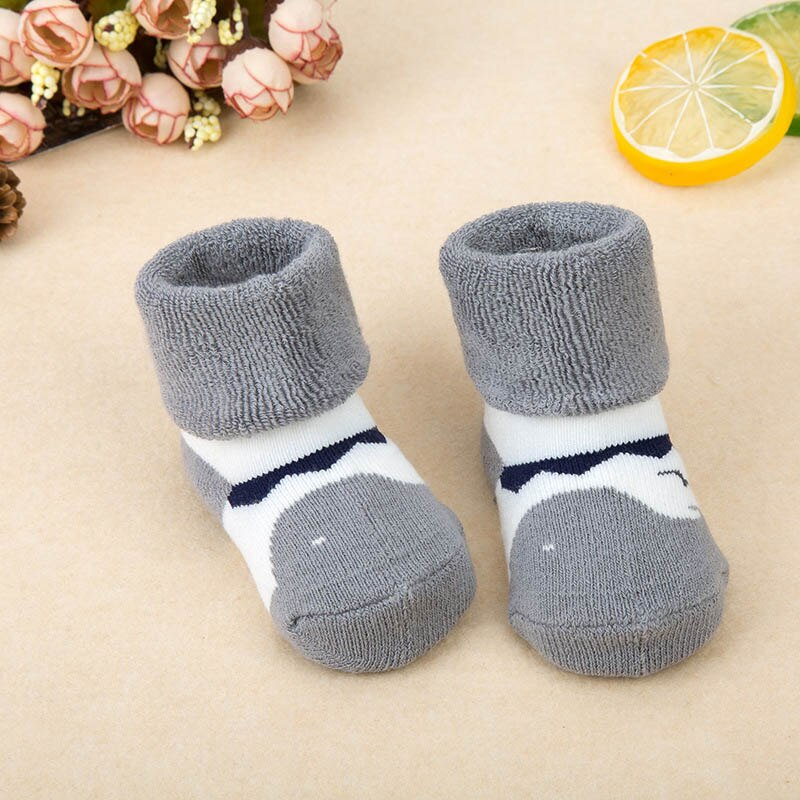 Winter Autumn Baby Socks Soft Cotton Newborn Socks for boy girl Cute Cartoon Calcetines Skarpetki Baby Stuff: gray whale