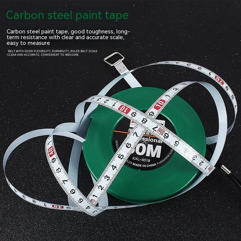 10-50m Portable Disc Steel Tape Measure with Concealed Rocker Precision Engineering Measuring Round Disk Ruler Profession Tools
