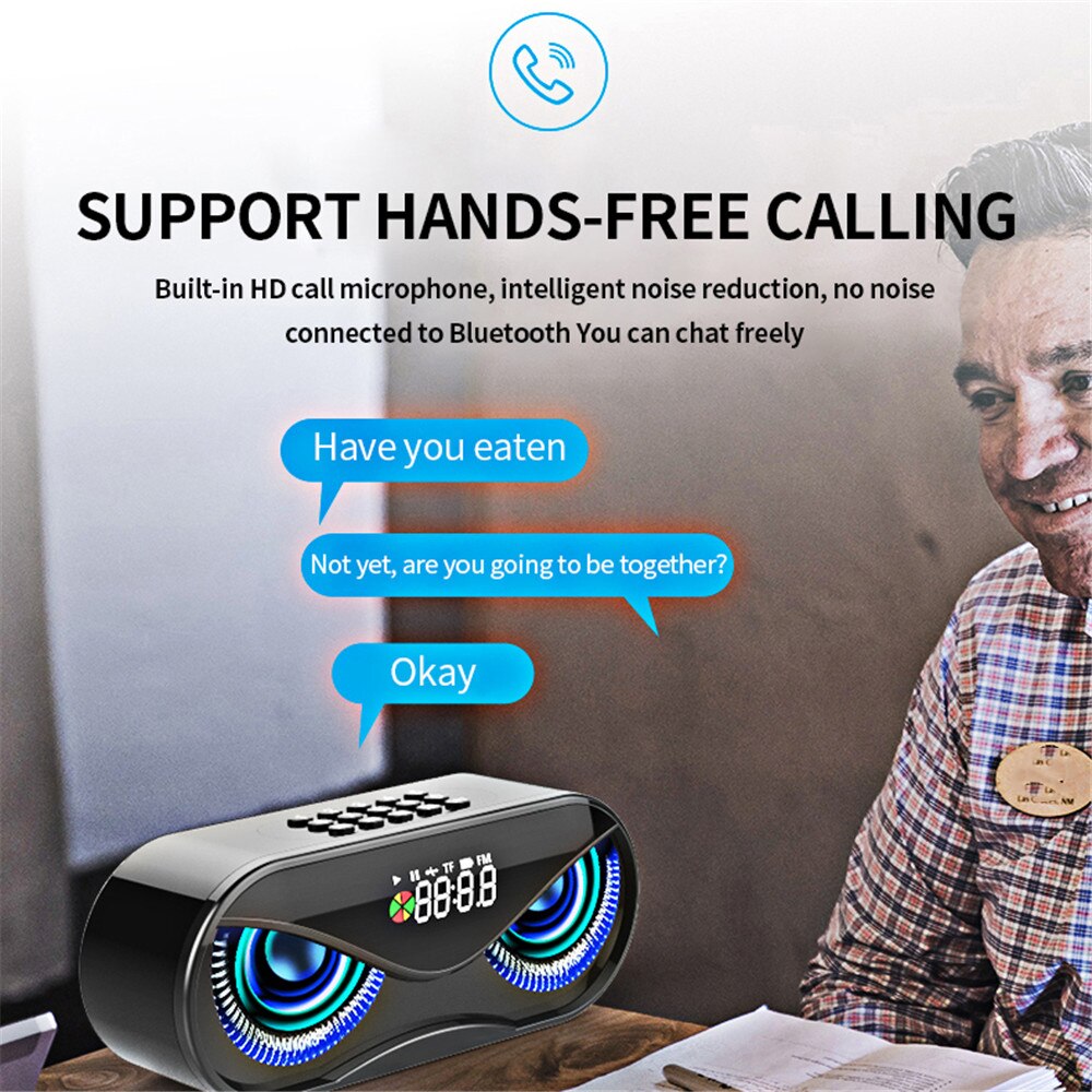 M6 auto bluetooth speakers led flash draadloze luidspreker fm radio wekker tf kaart u disk handsfree bellen bas luidspreker