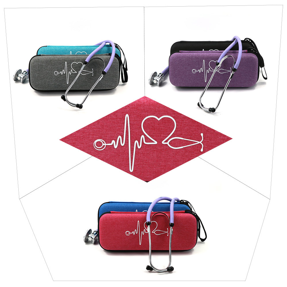 Caja de almacenamiento de estetoscopio médico portátil de viaje EVA, botiquín de primeros auxilios, estuche con bolsillos de malla para estetoscopio Littmann Cardiology III de 3M