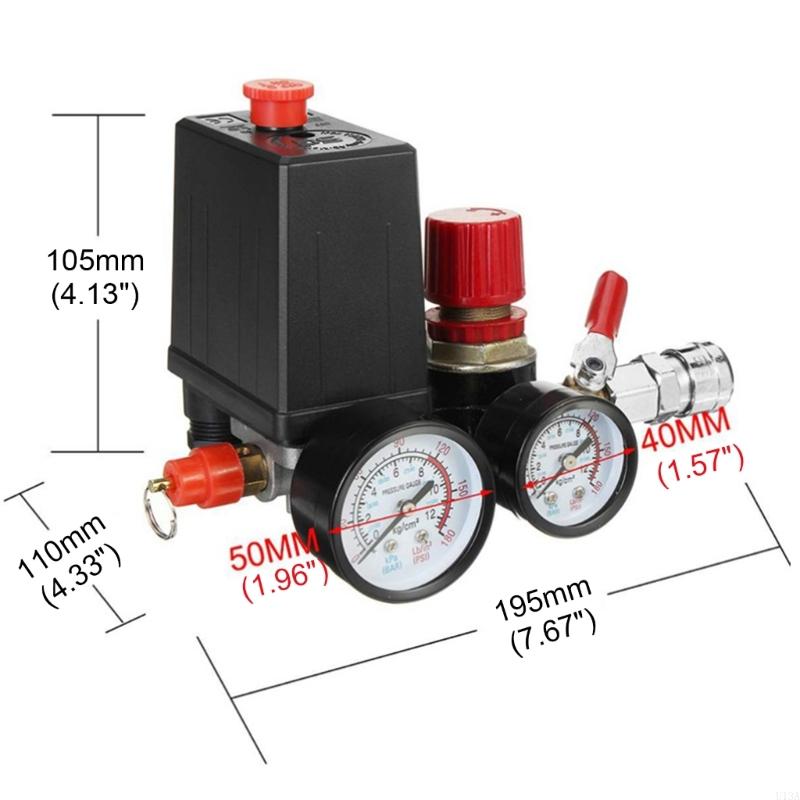 Trykafbrydere manifolde regulatormålere luftkompressor trykafbrydere reguleringsventiler 90-120 psi til komprimeringsmaskine
