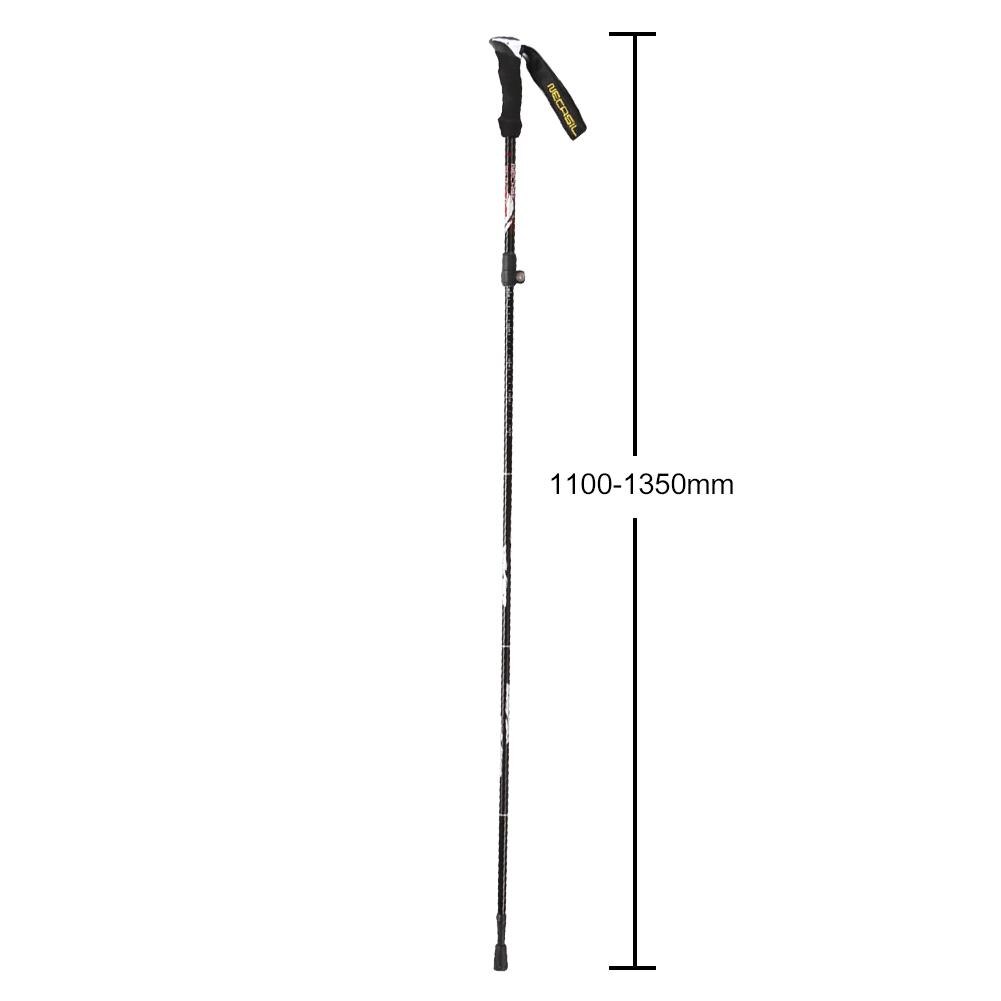 Walking Sticks Skillful Manufacture Trekking Pole 5 Sections EVA+Aluminum Telescopic Outdoor Hiking Walking Stick: Black