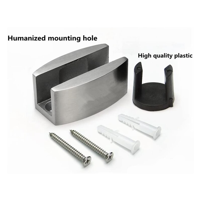 Guía de suelo de acero inoxidable para puerta corredera de vidrio, reemplazo de guía para puertas correderas sin marco, 2 uds.