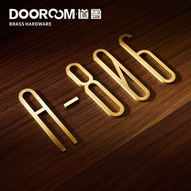 Dooroom dígitos creativos de latón, placa de puerta, número de casa, número de habitación, número de piso de Hotel, decoración de Villa, letrero, 0-9