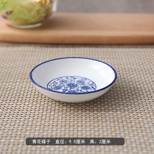 Juego de vajilla decorativa para restaurante chino, combinación de cuenco para el hogar, plato, cuchara, taza, tazón de sopa, plato de sabor, soporte para palillos: 9.5cm