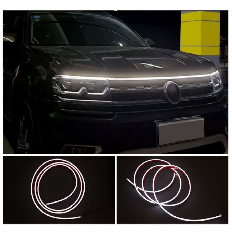 12V Autokap Dagrijverlichting Ambient Neon Lamp Strip Waterdichte Scan Verlichting Sfeer Achtergrondverlichting