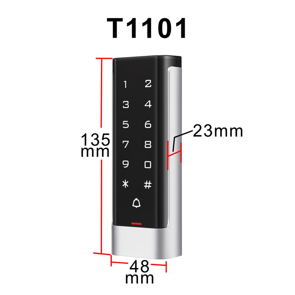 Ip65 waterdichte touchscreen 125 khz 13.56 mhz kaarten standalone toegangscontroller rfid-touchcontroller voor toegangscontrolesysteem