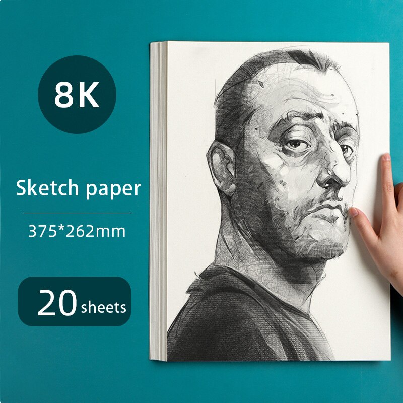8K/4K/A3 Sketch Paper Thickened 160 Grams Student Hand-Painted Gouache Paper Drawing Paper Sketchbook Art Supplies: 8K sketch paper