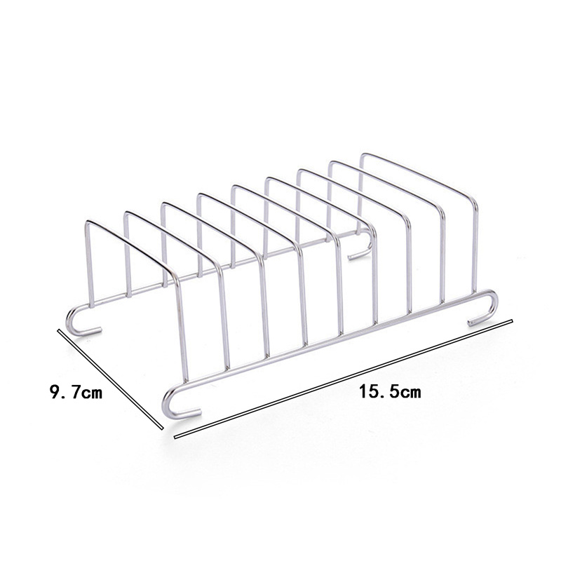 Roestvrijstalen Toast En Broodrek 8 Sleuven Rechthoek Food Display Tool Voor Lucht Friteuse Accessoires Restaurant Home Broodhouder