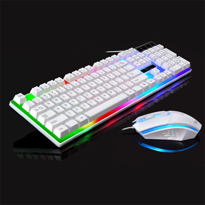 Wired Colorful Backlight Mechanical Feel Keyboard Gaming Ergonomic Keyboard And Mouse Kit USB Wired Backlit Keyboard And Mouse