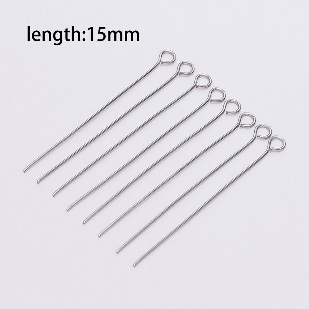 100 stücke edelstahl Auge Kopf Pins Metall Eye Pins Für Schmuck, Die Entdeckungen Diy Ohrringe Anhänger Schmuck Pins Liefert: 15mm