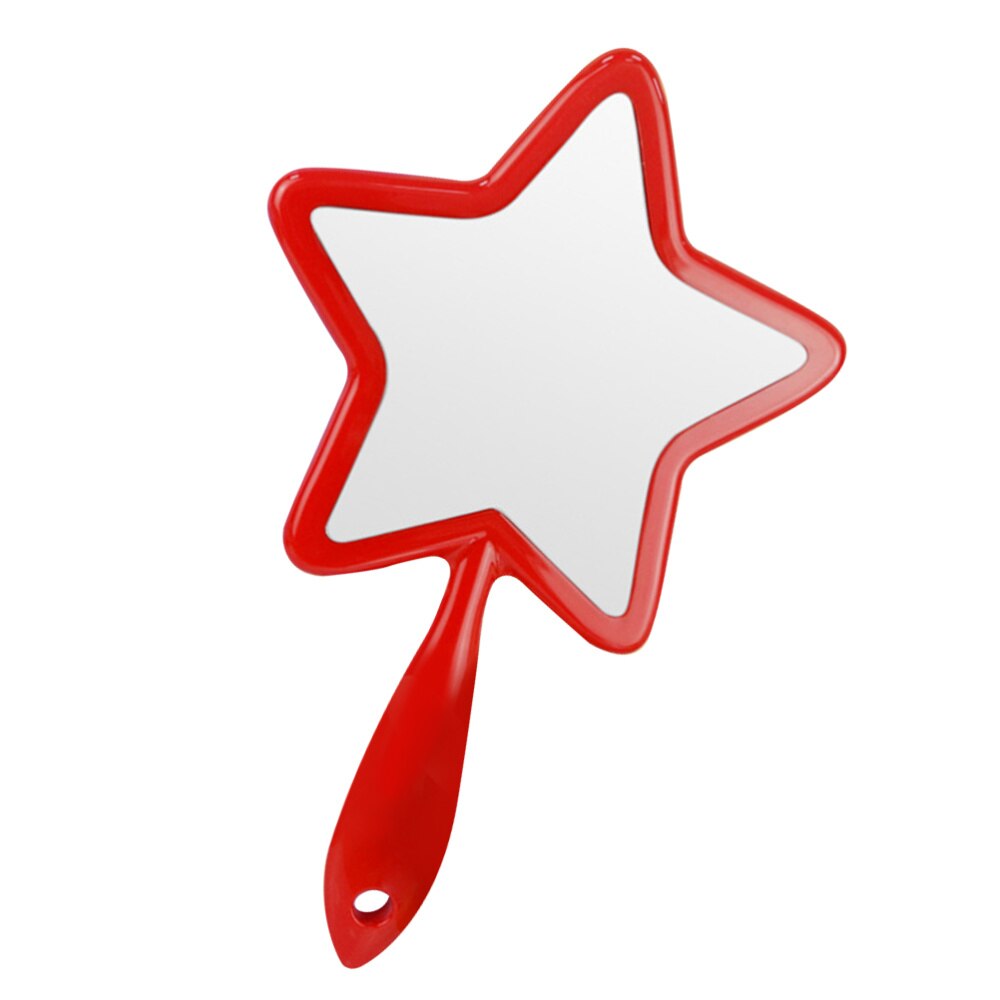1Pc Five-pointed Star Handle Mirror Woman Handle Makeup Mirror Handhold Mirror