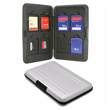 Zilver Micro SD Kaarthouder SDXC Opslag Houder Geheugenkaart Case Protector Aluminium case 16 solts voor SD/SDHC /SDXC/Micro SD