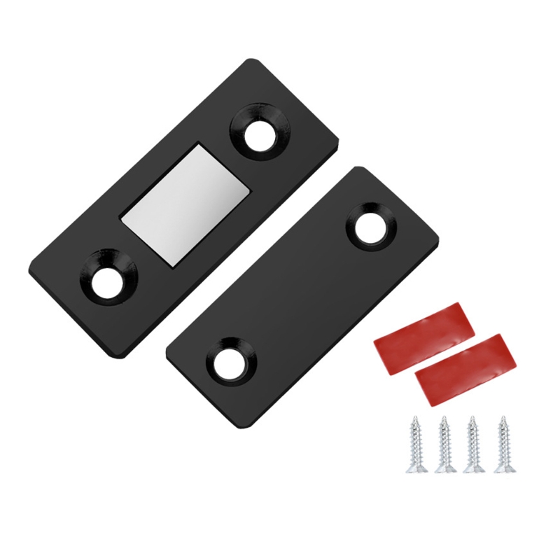 Magnetic Cabinet Catches Invisible Door Stop Hidden Door Closer W/Mounting Parts: Black