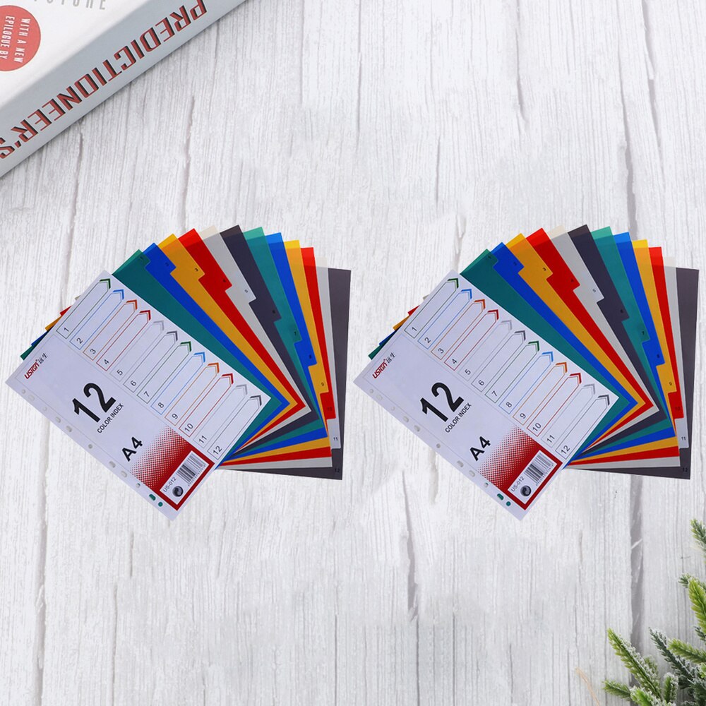 2Pcs Page Divider Colorful Classification Page Tab for Notebook Memo