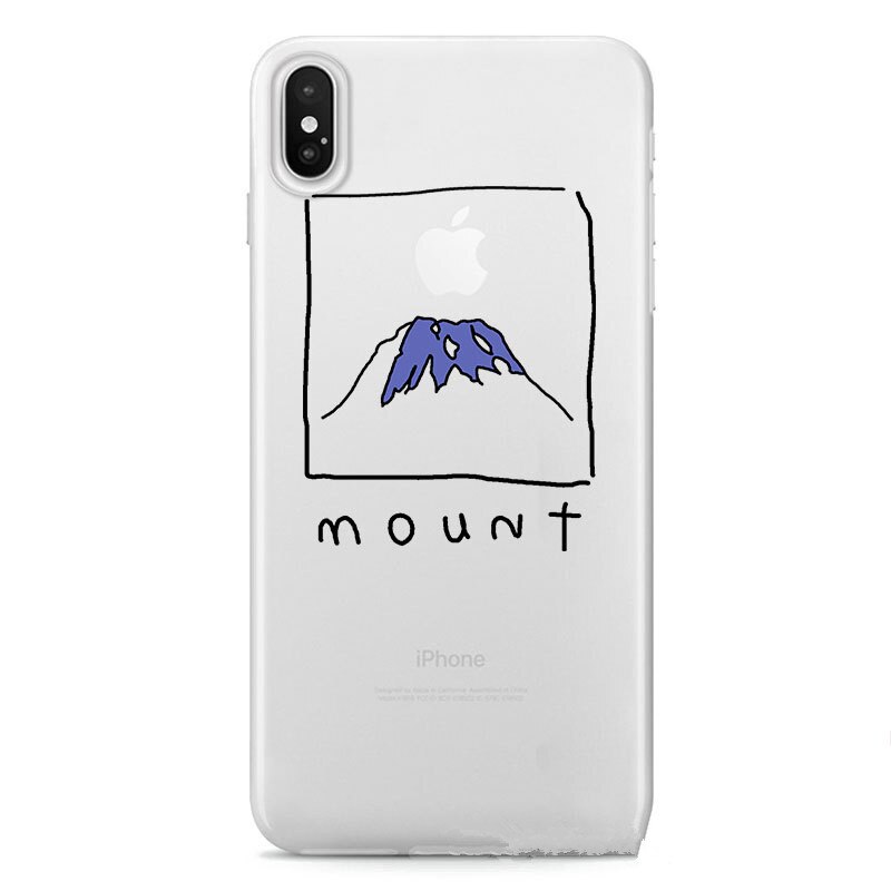 Japan Fuji Mountain Clear Case for iPhone cover X XR 11 Pro xs max case Graffiti Phone case silicon for coque iPhone 7 8 6S Plus