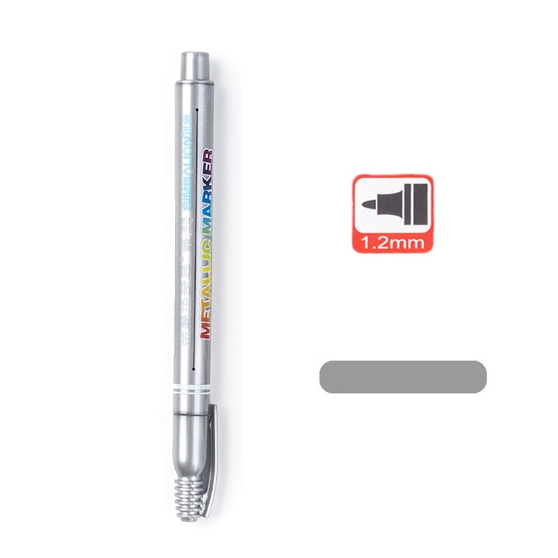 Simbalion color 1.2mm metallinen tussi tussi cd-levylle lasi muovi metalli keraaminen signature piirustus maalaus liner koulu taide  f553: Hopea