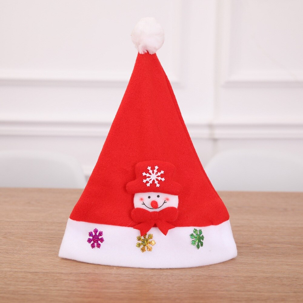 1 pièces bonhomme de neige père noël Elk noël chapeaux fête pour bébé adulte père noël chapeaux nouvel an décoration enfants fête fournitures: a
