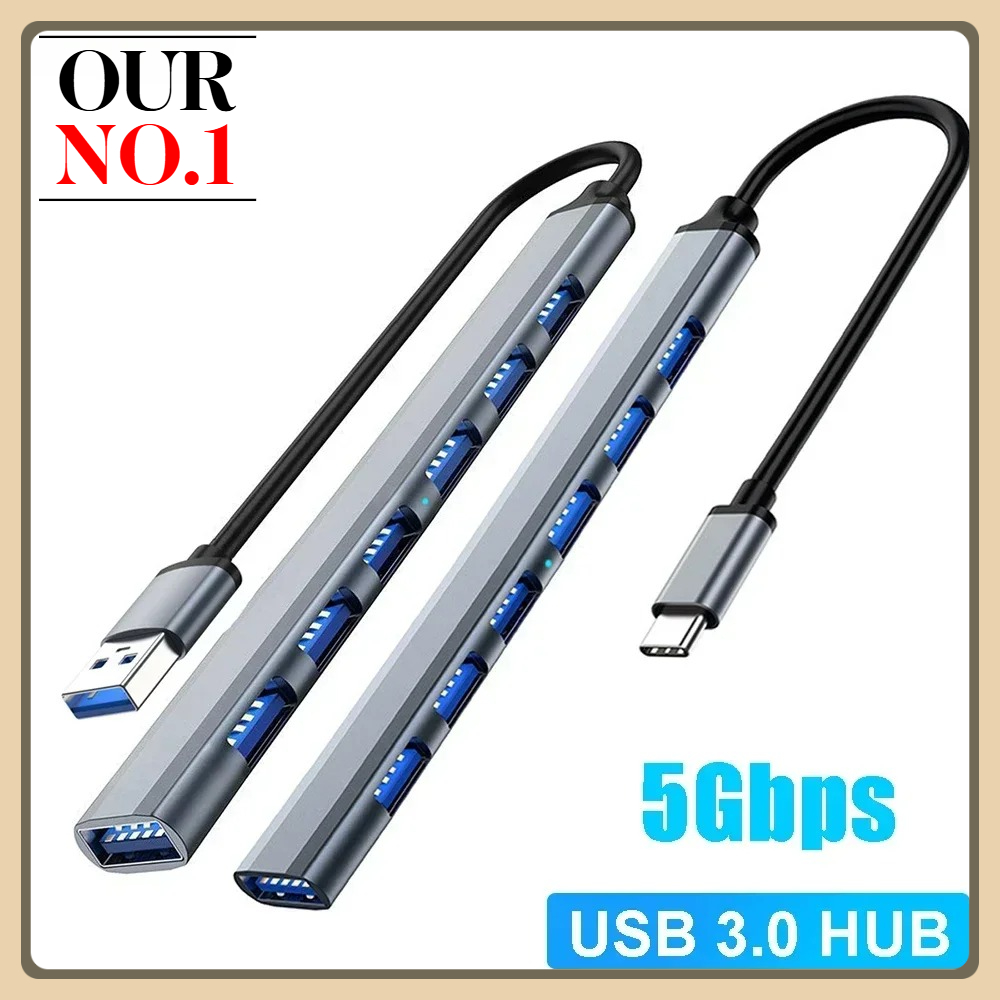 Centrum USB 3.0 7-w-1 OTG, stacja dokująca, rozdzielacz wieloportowy, adapter robić szybkiego transferu danych robić komputera, laptopa, myszy, klawiatury