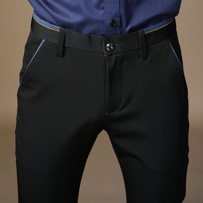 Men Luxury Suit Pants Dress Pants Mens Slim Fit Formal Perfume Classical Business Pants Men Autumn Winter Black Trousers