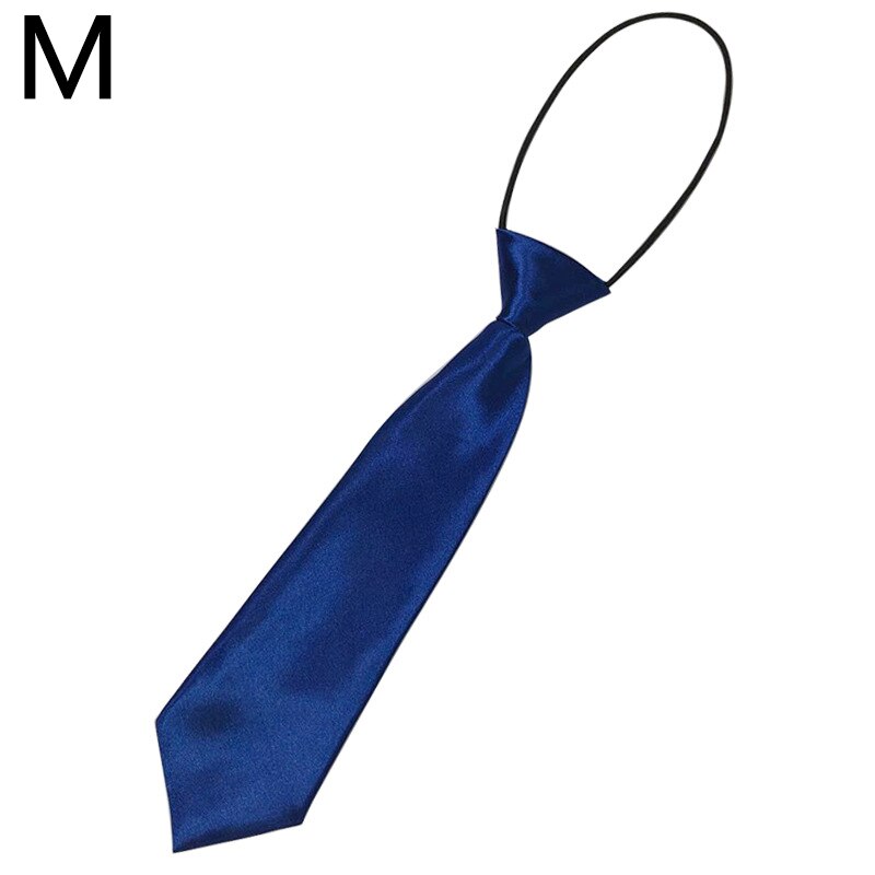 Cravate élastique à la pour garçons et filles, pour enfants, pour mariage, couleur unie: M