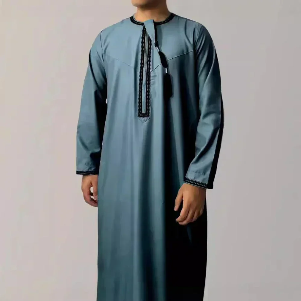 moslim mannen lange mouw trui jurk Abaya Daffah Jubba Thobe Pakistan Saudi Arabische Kaftan Islam kleding gebed gewaad Afghaanse