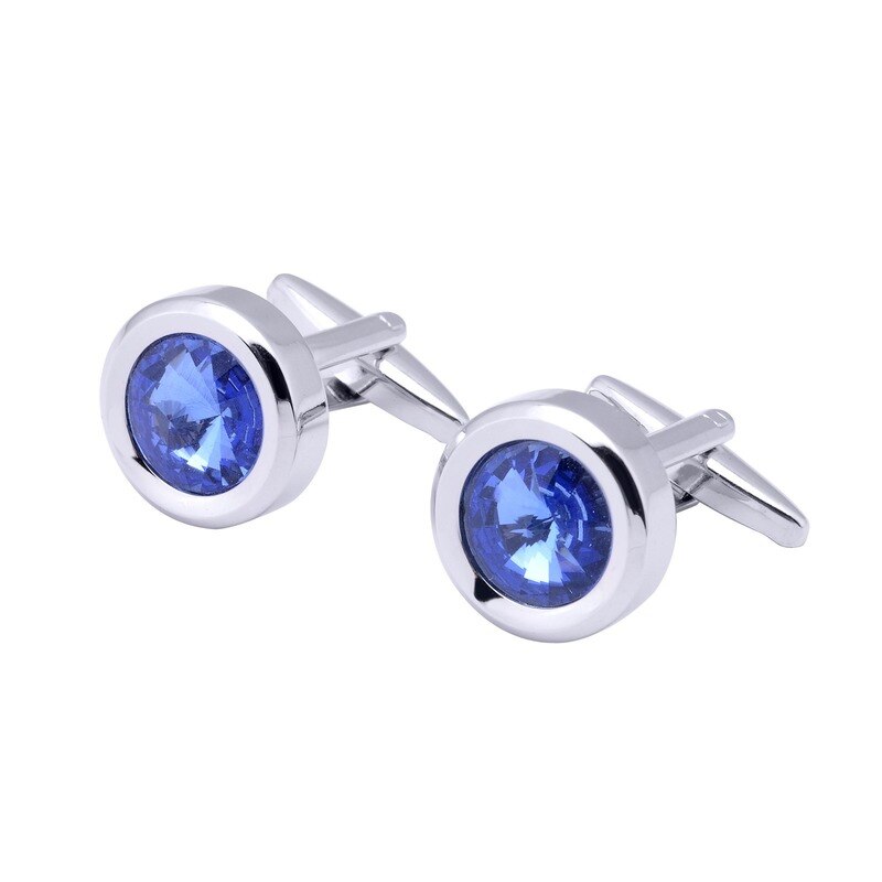 Novo Luxo Metal Cristal Rodada Abotoaduras para a Camisa Dos Homens Roupas de Casamento Cuff Link Abotoaduras Moda de Alta Qualidade Jóias