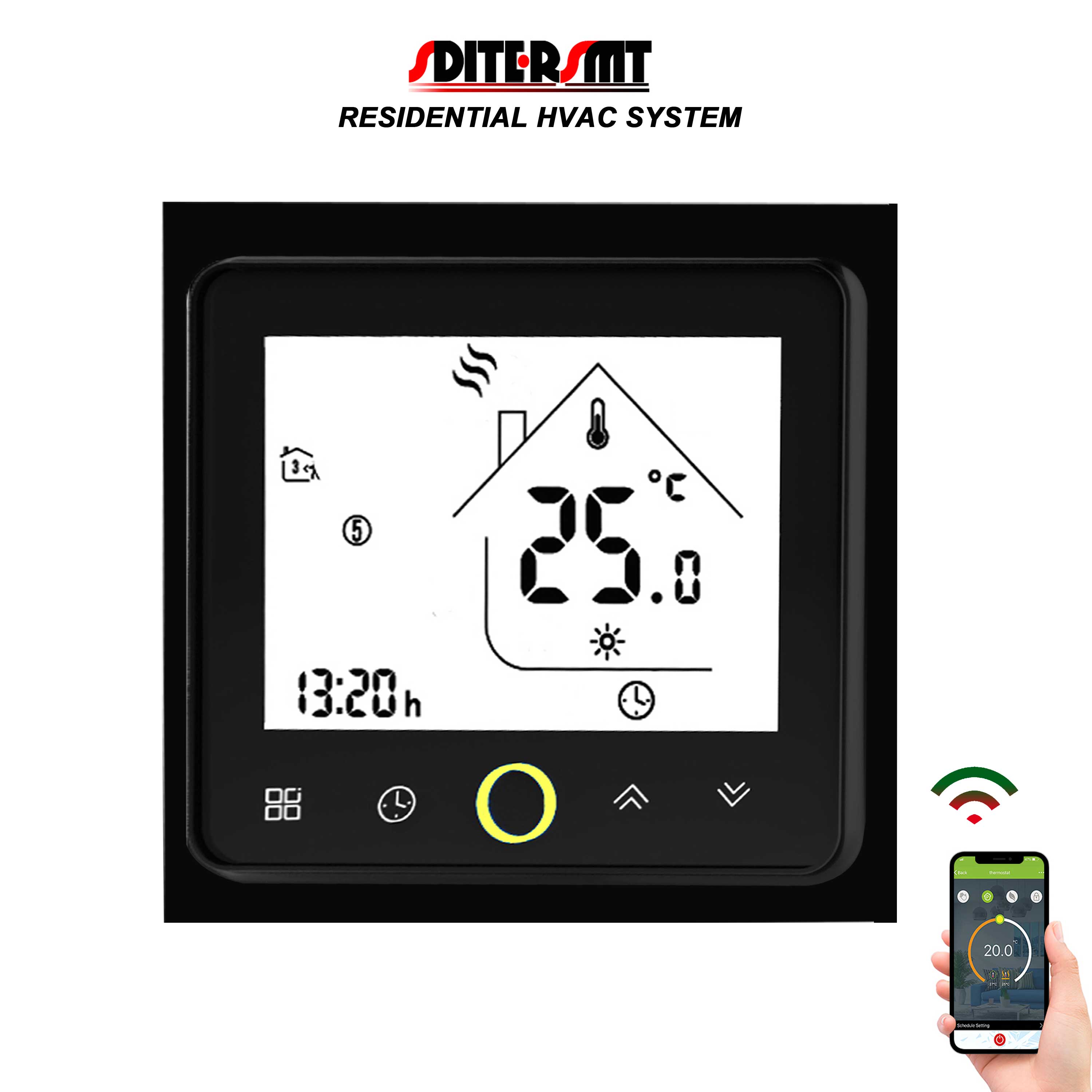 Residential HVAC System WIFI Smart Thermostat Temperature Controller for Water Heater NC/NO Switch By RS485&MODBUS Optional
