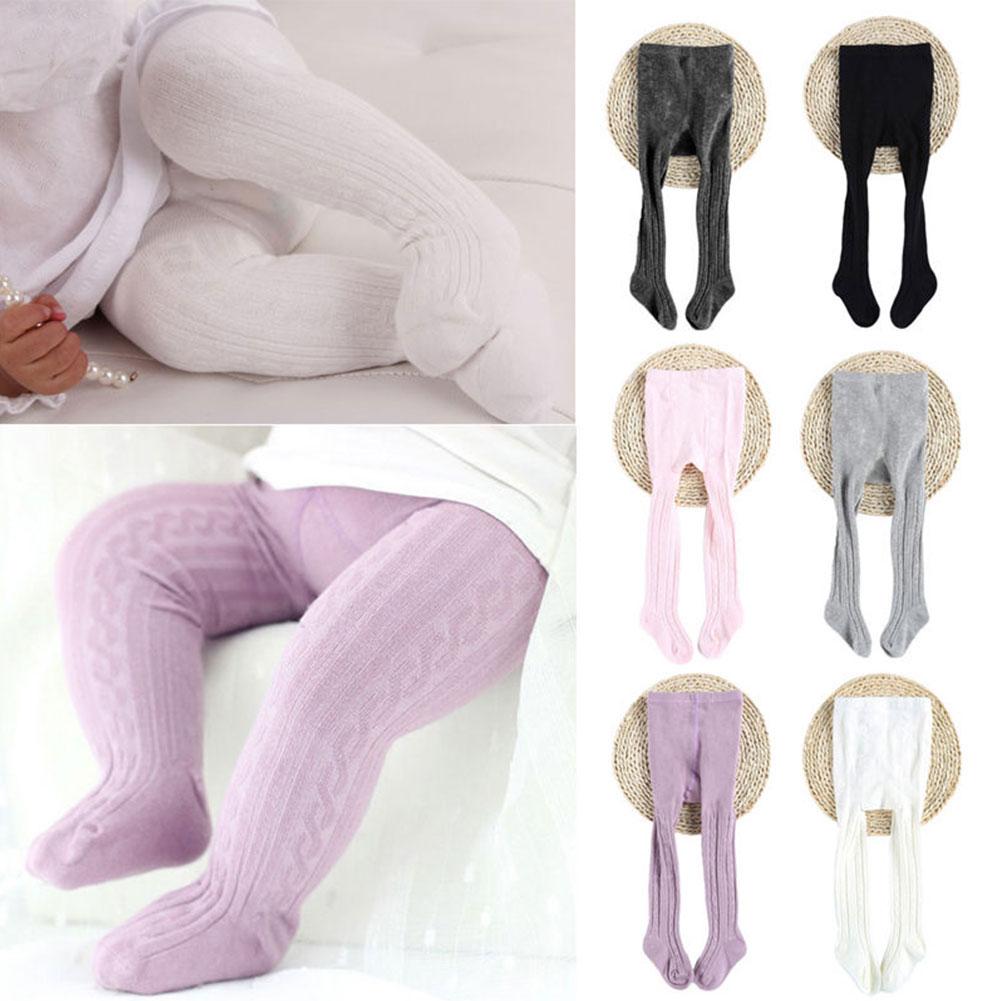 Collants de printemps doux en coton de couleur unie pour bébé fille, bas chauds