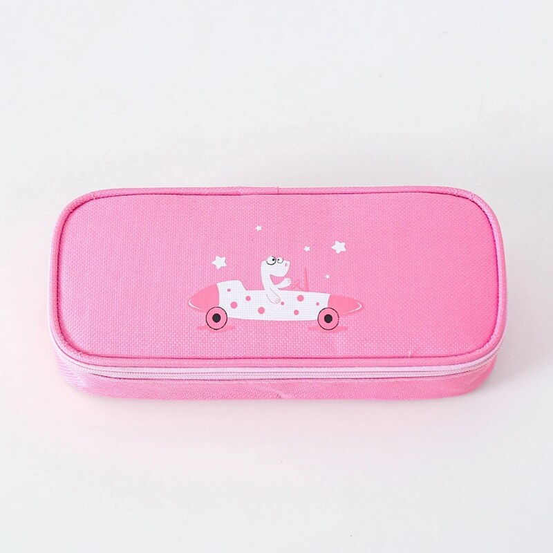Kawaii unicorn pennfodral djur kanin delfin pennfodral för pojkar flicka stor kapacitet canvas pennlåda brevpapper skolmaterial: Spräcklig bil