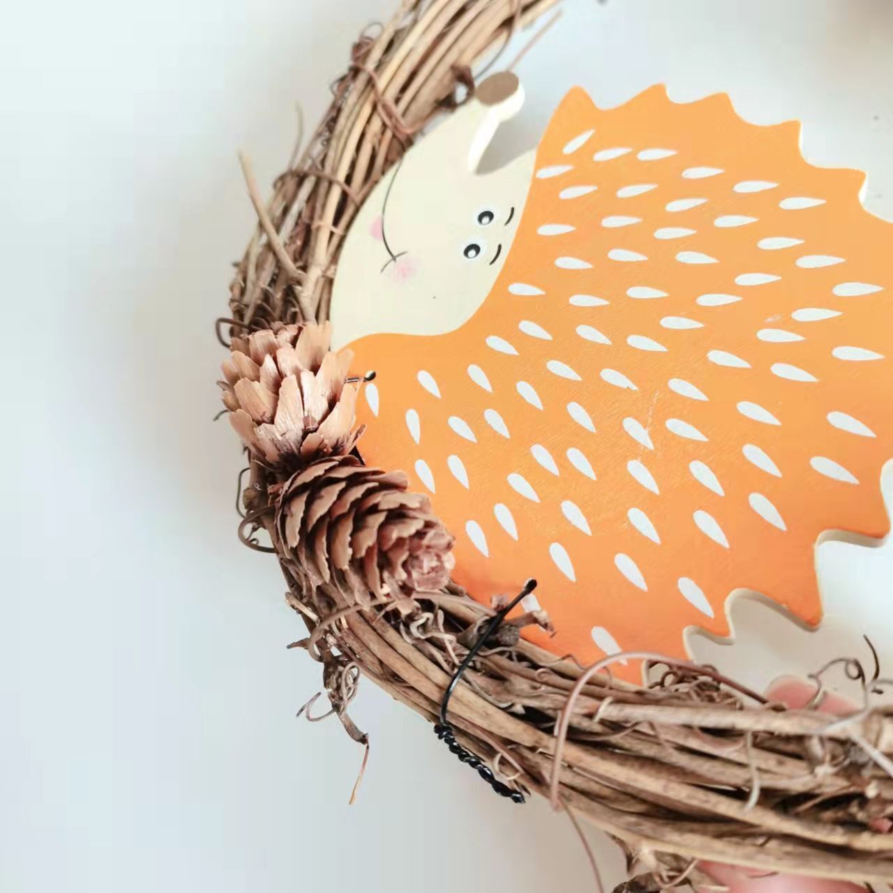 Guirlande de hérisson de pâques, décoration murale de porte de jardin en plein air, couronne de pâques artificielle suspendue