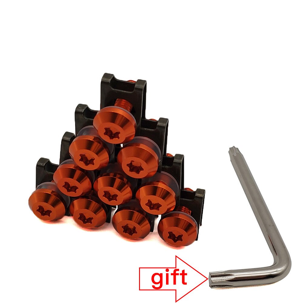 Für BMW F800R F800S F800ST f 800 r HP2 Enduro K1200R Universal- Motorrad Verkleidung Körper Schrauben Rolle Clips Schraube Muttern m6: Orange