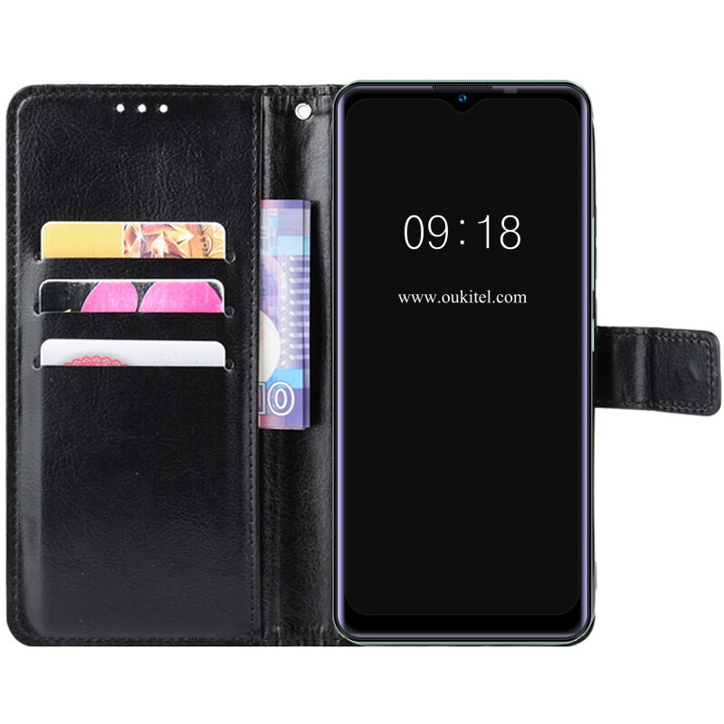 Leather Flip Wallet Mannen Case Voor Aukitel OukitelC25 Coque Funda Magentic Telefoon Holster Voor Funda De Movil Oukitel C25 C 25 Etui: CX Black