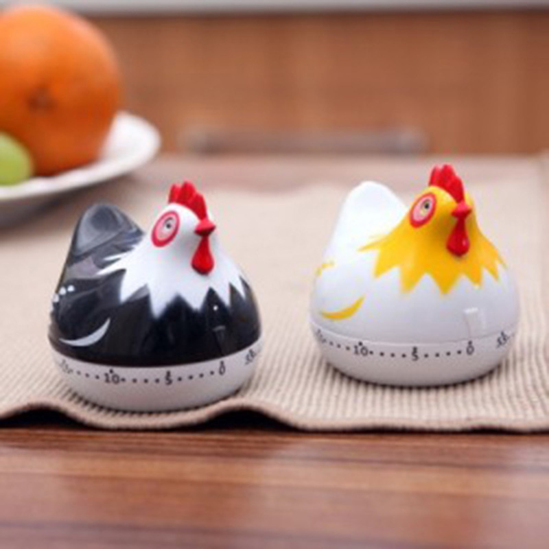 Cocina negro/blanco Gadget cuenta atrás reloj de cocina herramientas cocina temporizador con forma de Animal Manual mecánico Retro temporizador de cocina niños juguete