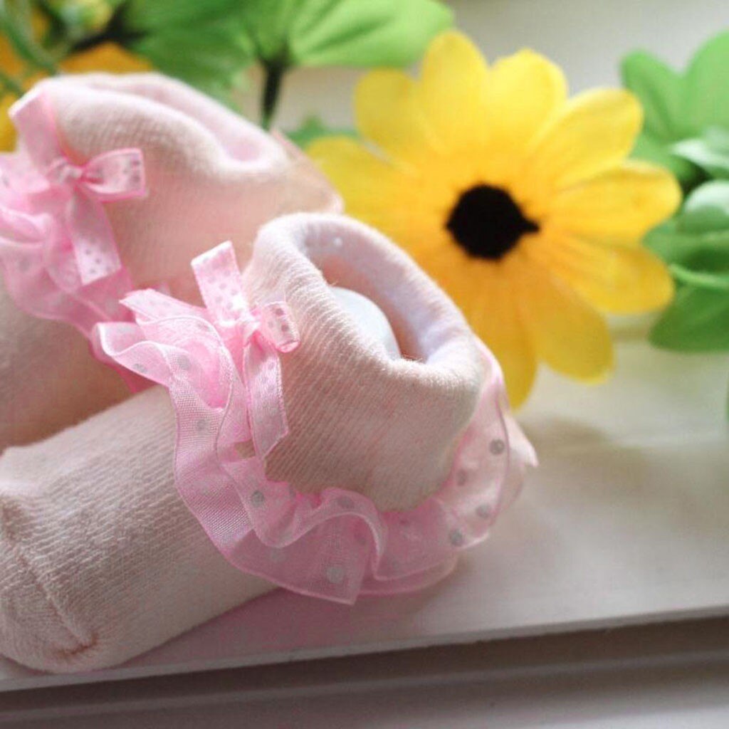 Toddlers Combed Cotton Ankle Socks Baby Girls Bowknots Socks Soft Sole Anti-Slip Baby First Walkers Shoes