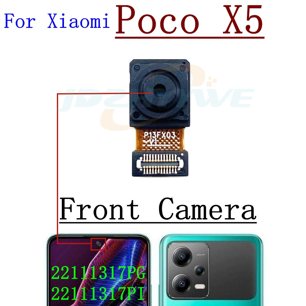 Rear Front Camera For Xiaomi Poco X5 X4 Pro X5pro Frontal Selfie Facing Main Back Wide Camera Module Flex Cable Parts: green