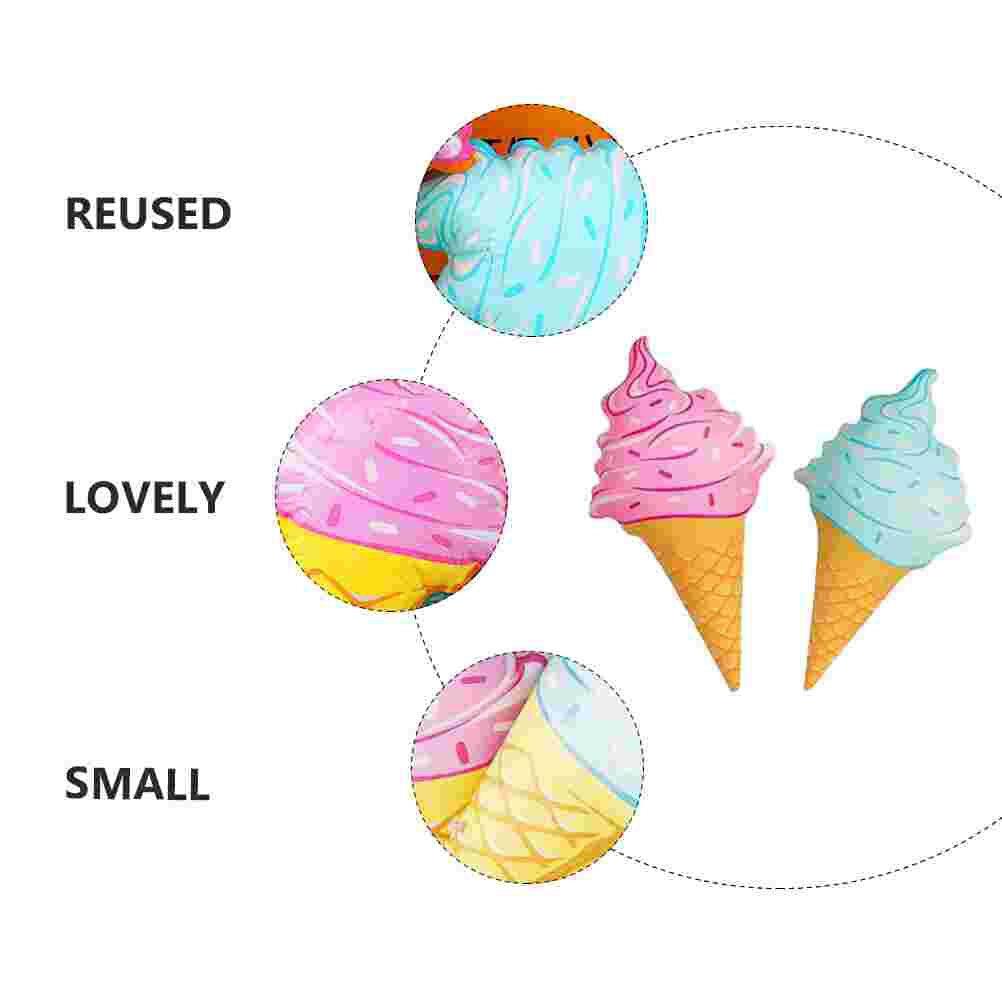 4pcs Durable Portable Floating Ice Cream Floats Ice Cream Cone for Beach Pool