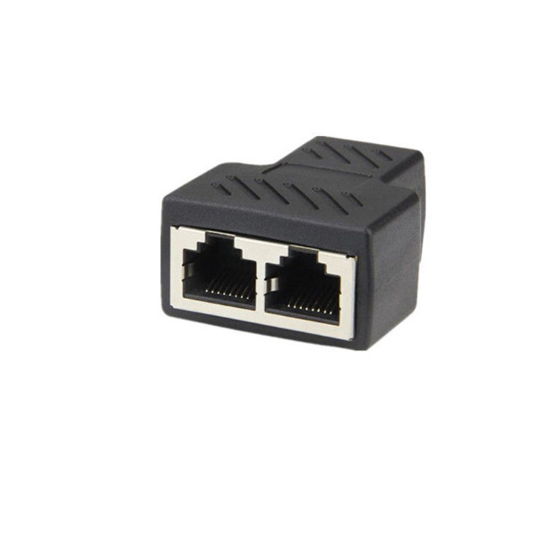 Nätverk  rj45 kabel port nätverkskabel splitter extender plug adapter kontakt  (8 kärna) delad i två splitter: Orange