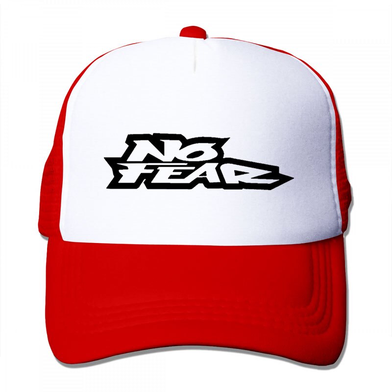 No Fear Inc Logo Baseball cap men women Trucker Hats adjustable cap: 3-Red