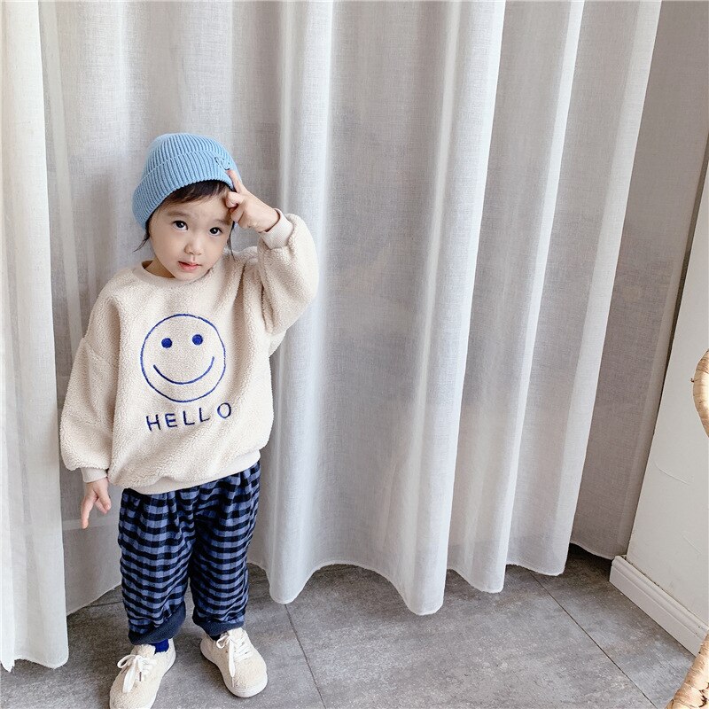 Tonårspojkar byxor barn vinter rutiga haremsbyxor hip hop stil byxor casual lösa flickor legging bomull baby byxor
