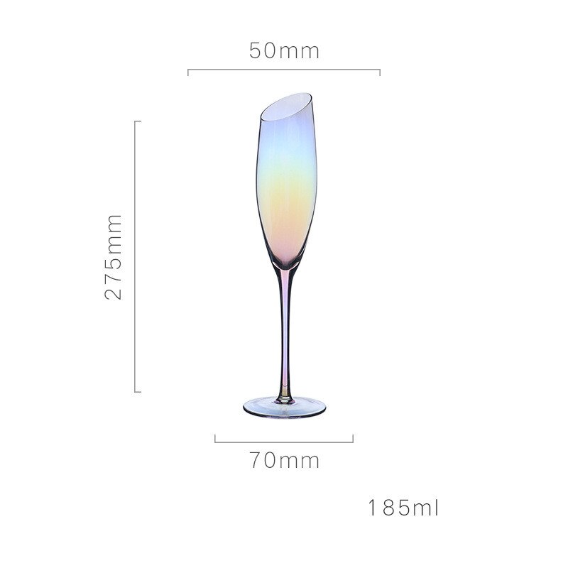 Verres en biseau en cristal Transparent, verres colorés, Style nordique Ins, changement de couleur, tasse à vin: B
