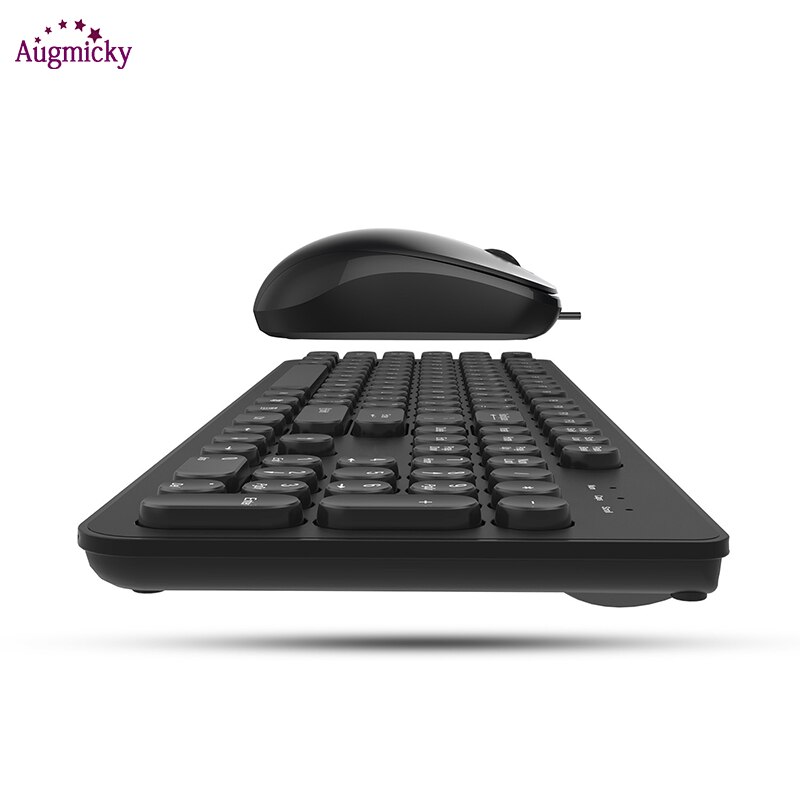 USB Wired Steampunk Vintage Gaming With Round Key Cap Multimedia Button Keyboard Keypad Mouse Combos Set