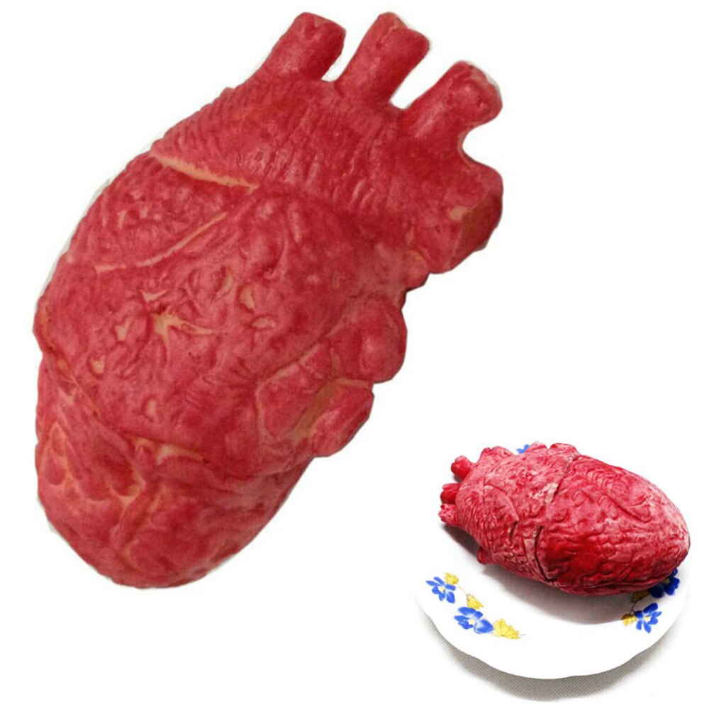 1PC Halloween entsetzlich Blutigen Durchtrennt Grusel unheimlich Menschliche Herz lebensgroß unheimlich Gefälschte Gummi blutig Körper Teil Halloween Dekorationen