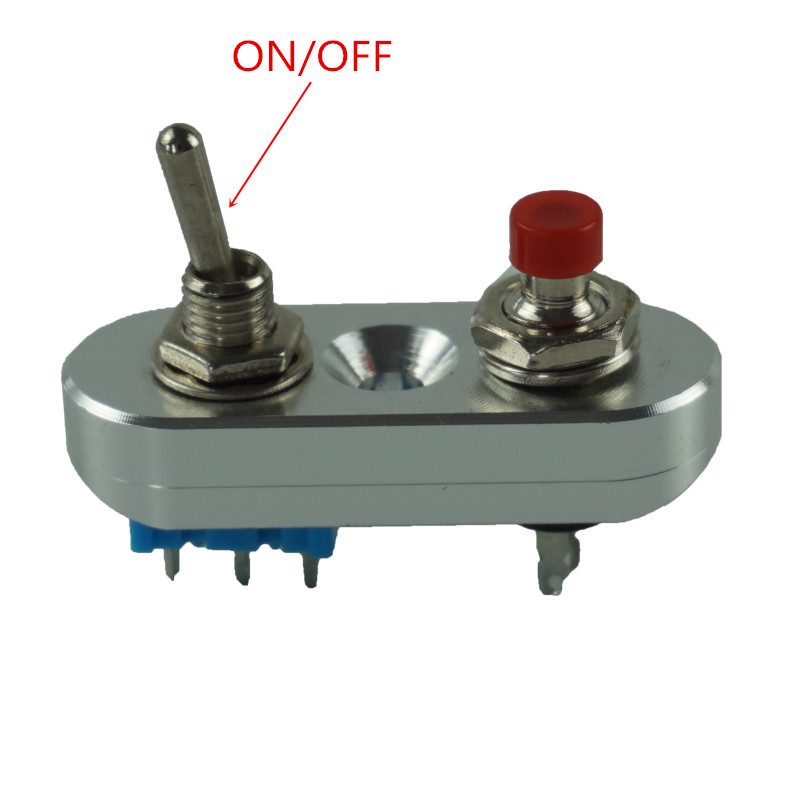 Aluminum Universal Motorcycle Handlebar Switch For Horn Headlight ON/OFF Button Black and Silver Toggle Grip switch: Silver(ON-OFF)