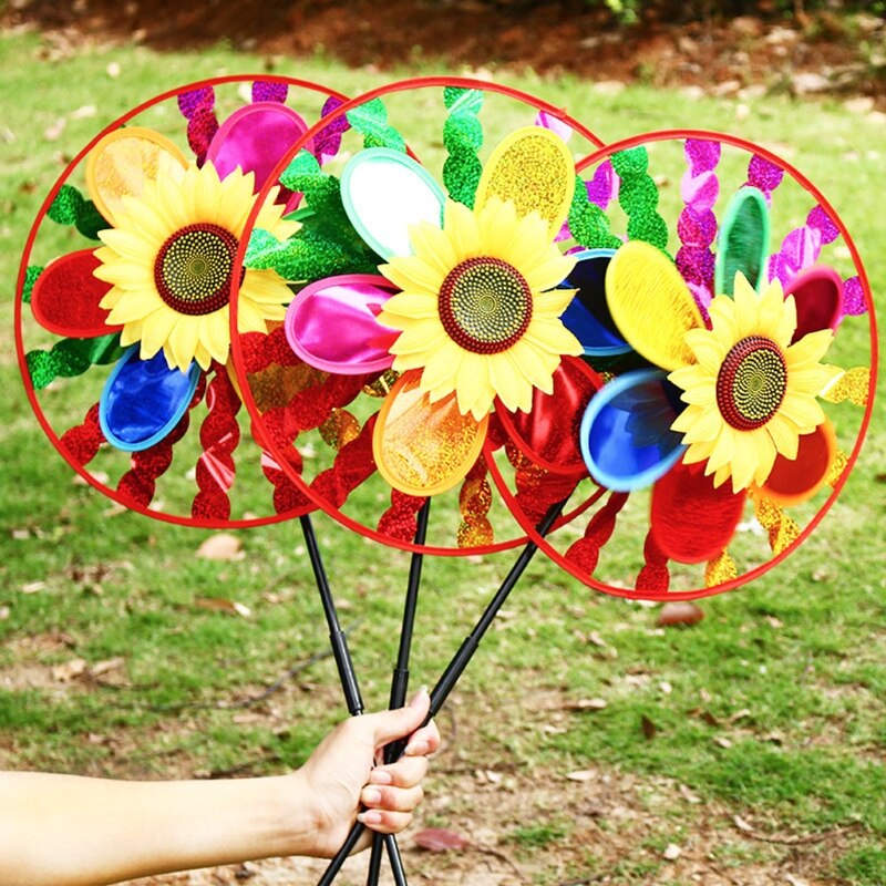 11 styles Optional Sunflower Windmill Rainbow Wind Spinner Pinwheel Home Garden Yard Decoration Children Kids Toy Outdoor