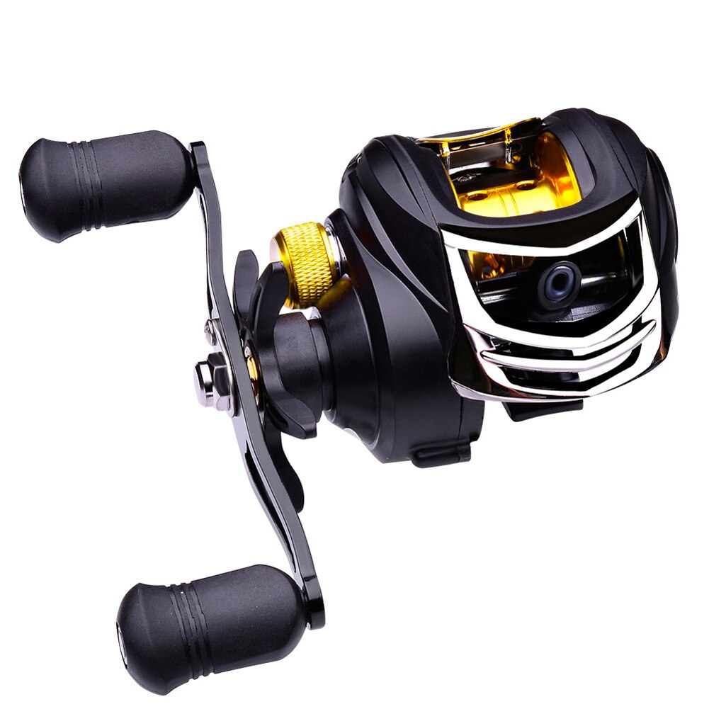 Moulinet de pêche 7.2:1 Baitcasting roue ligne bobine longue coulée moulinets pêche en eau douce attirail résistance à la Compression en plein air: left A