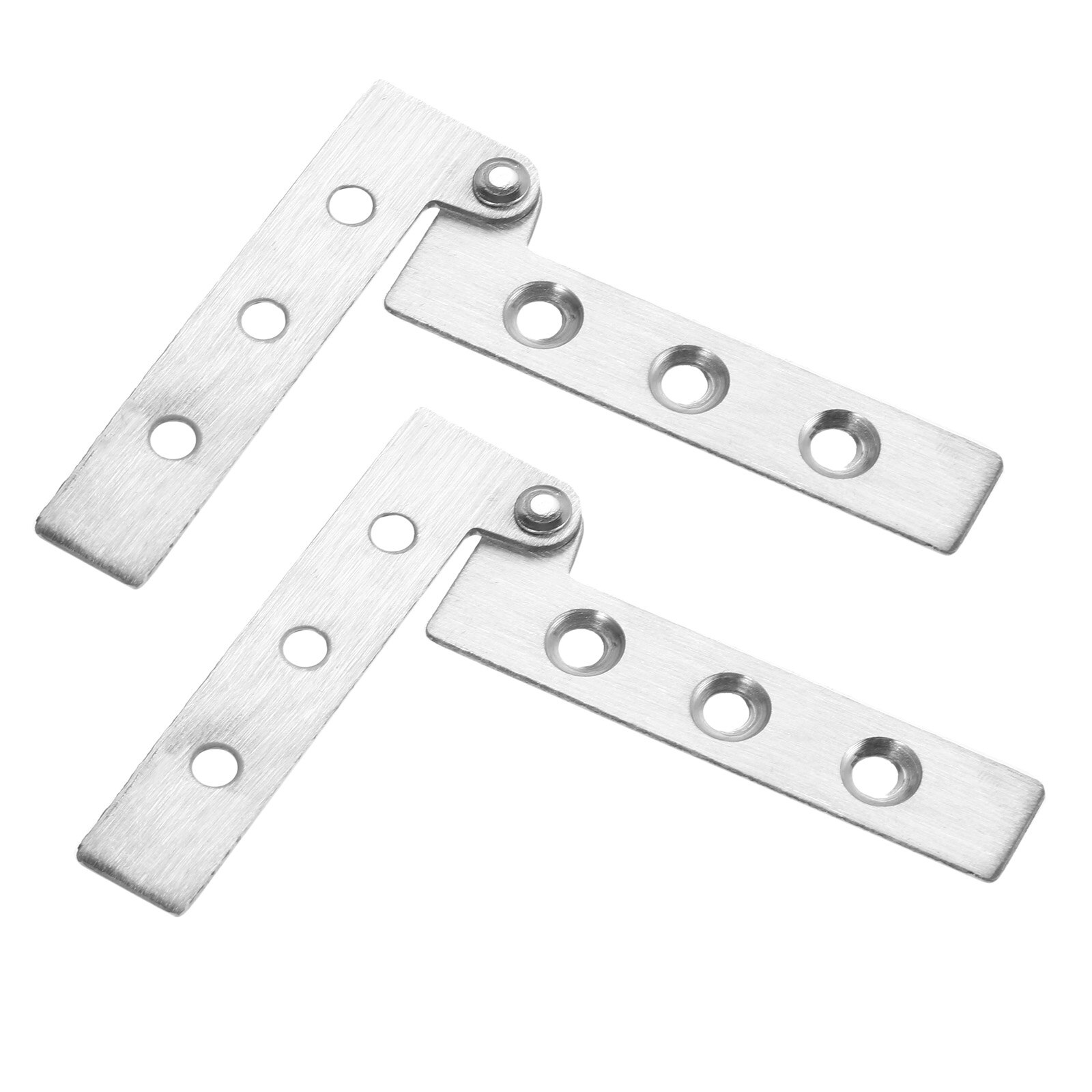 DRELD 2 Pcs Stainless Steel Seven-word Hinge 360 Degree Rotation Hidden Hinge Cabinet Door Hidden Furniture Hardware Hinge: 1.5mm