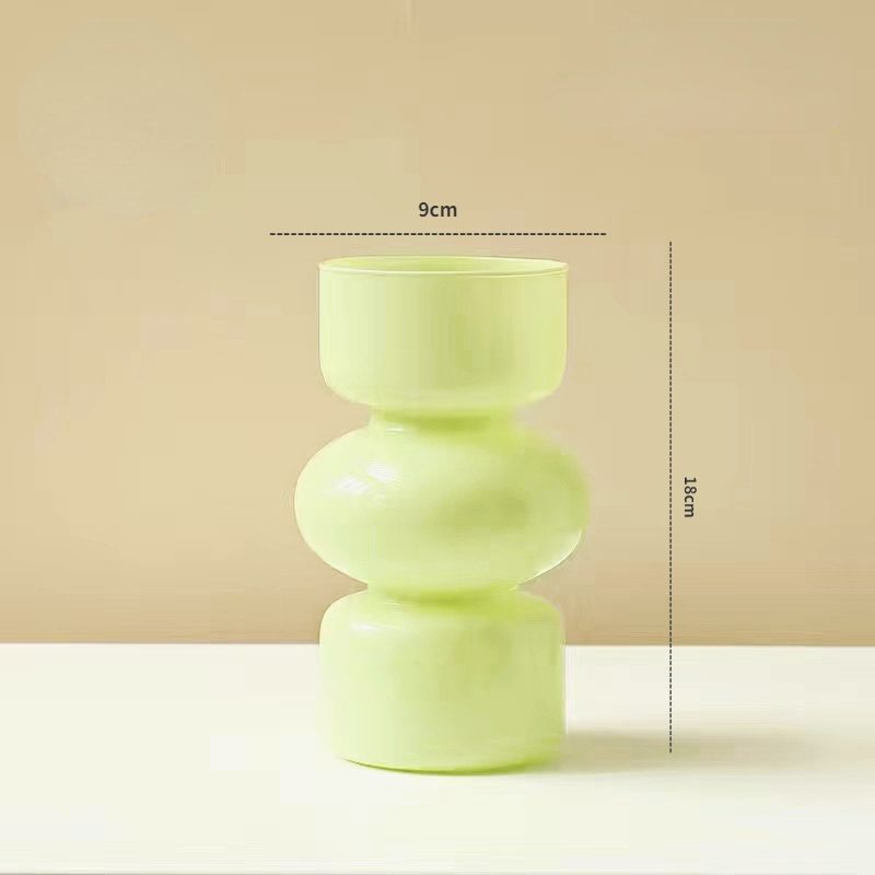 Glazen Vaas Nordic Home Decoratie Kamer Decor Bloemenvaas Bloempot Home Decor Vaas Decoratie Desktop Vaas: Coral Red